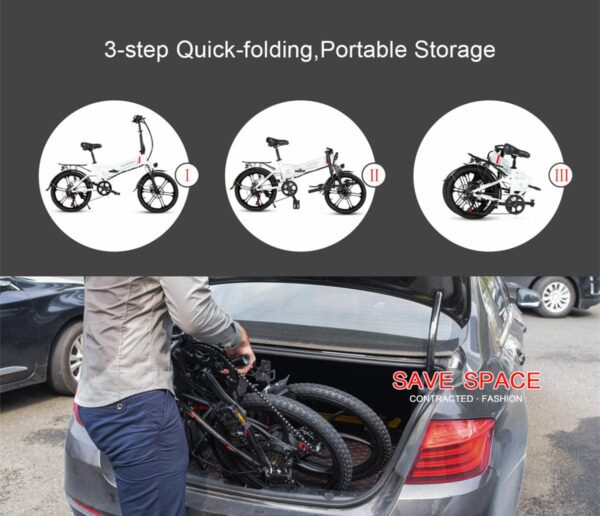 Samebike folded and place in car