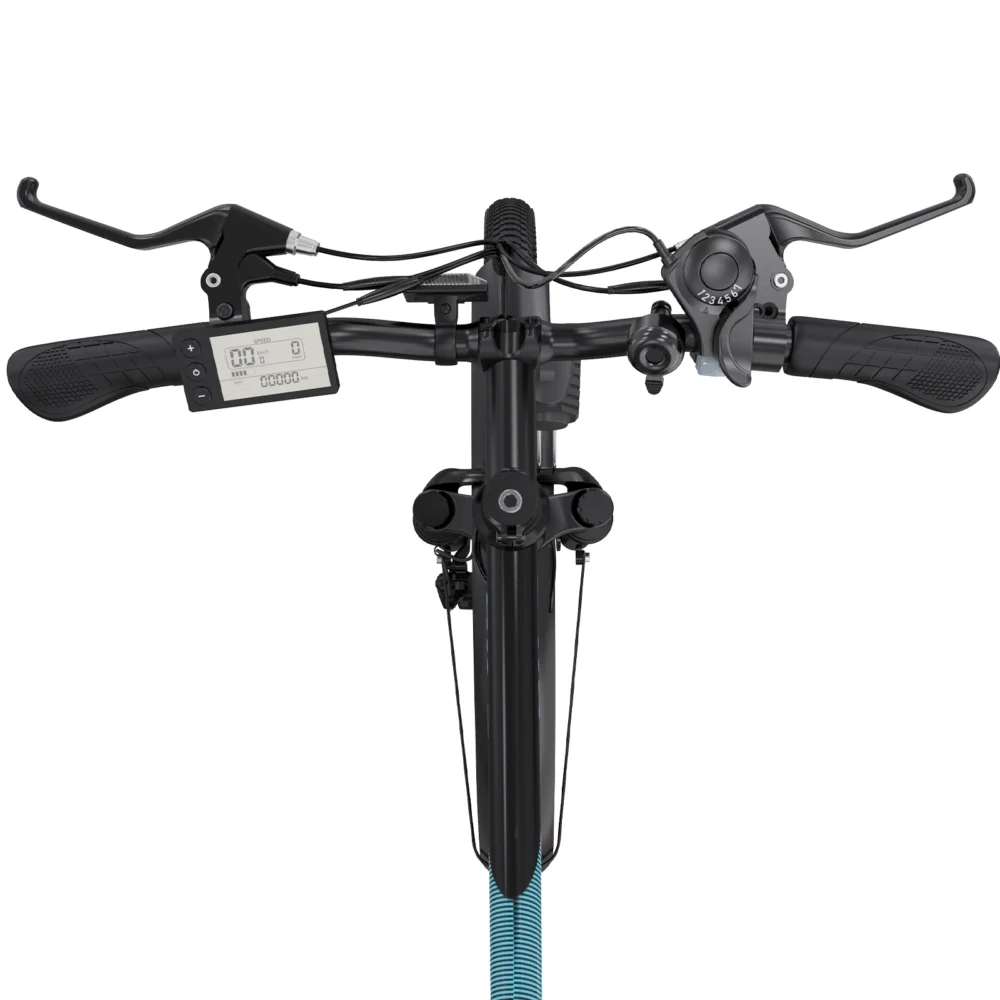 Hitway BK3S Electric Bike handlebar view