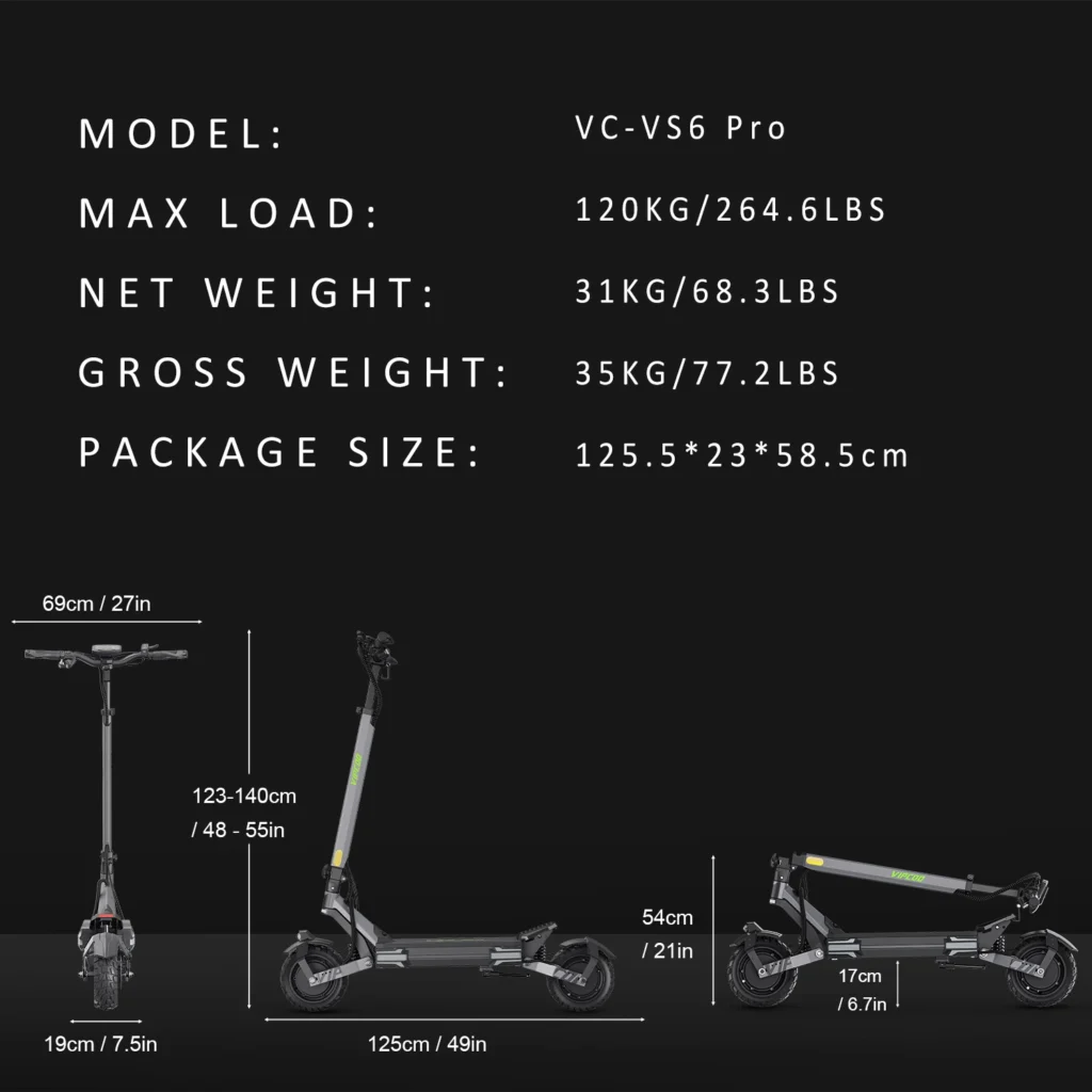 VIPCOO VS6 PRO dimensions