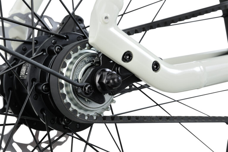 Raleigh One Electric Bike 12 Raleigh ONE white rear belt drive